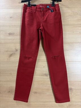 Style & co. Rustic Red Slit knee Skinny Jeans 4